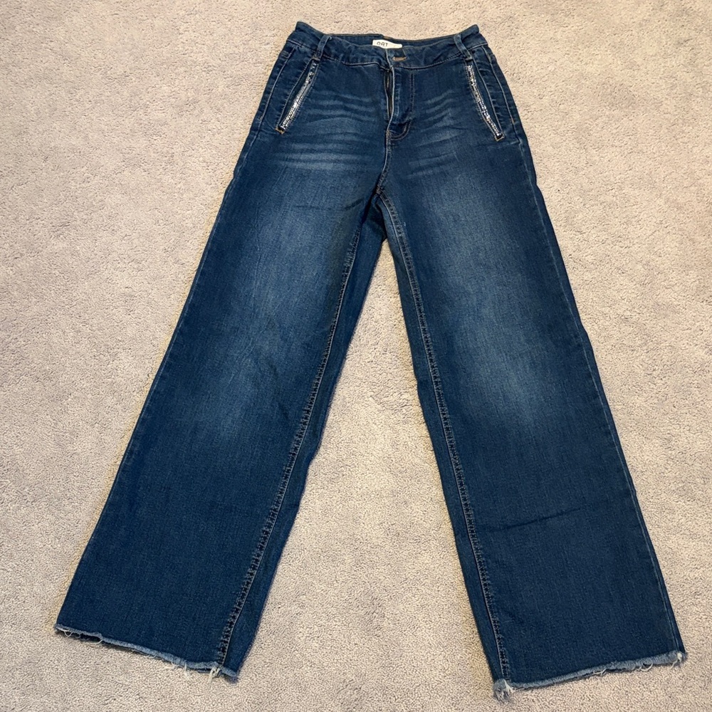 Oat New York Dark Blue Wide-Leg Jeans